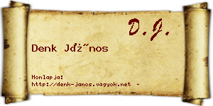 Denk János névjegykártya