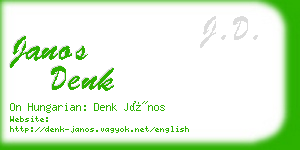 janos denk business card